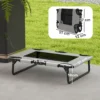 Verhoogd hondenbed opvouwbaar huisdierbed, outdoor hondenligstoel met netontwerp, ademend, voor kleine en middelgrote honden lichtgrijs oxford 75 x 51 x 18 cm 4
