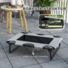 Verhoogd hondenbed opvouwbaar huisdierbed, outdoor hondenligstoel met netontwerp, ademend, voor kleine en middelgrote honden lichtgrijs oxford 75 x 51 x 18 cm 6