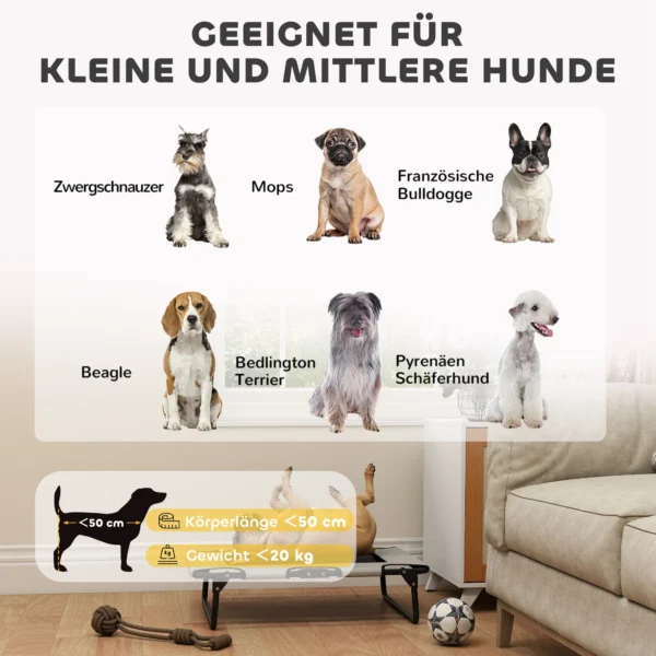 Verhoogd hondenbed opvouwbaar huisdierbed, outdoor hondenligstoel met netontwerp, ademend, voor kleine en middelgrote honden lichtgrijs oxford 75 x 51 x 18 cm 9