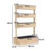 Verhoogd houten bloembed, 4 laags plantenbed met afvoergaten, vroeg bloembed, tuinbed, plantenbak 88,5 x 45 x 140 cm, groentebed voor tuin balkon, bloempot voor bloemen, planten, fruit, groenten 4