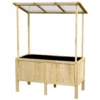 Verhoogd houten plantenbed met deksel 110x60x152cm plantenbak met vliesstof voor tuin balkon natuur 1