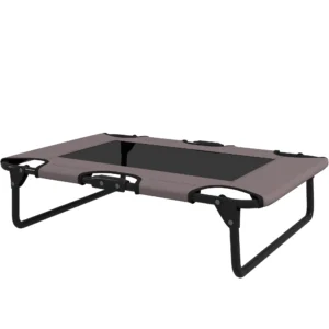 Verhoogd opvouwbaar hondenbed, buiten hondenligstoel met netontwerp, ademend, voor kleine en middelgrote honden koffie oxford 75 x 51 x 18 cm 1
