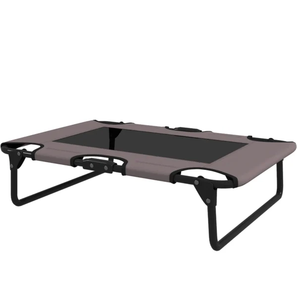 Verhoogd opvouwbaar hondenbed, buiten hondenligstoel met netontwerp, ademend, voor kleine en middelgrote honden koffie oxford 75 x 51 x 18 cm 1