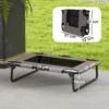 Verhoogd opvouwbaar hondenbed, buiten hondenligstoel met netontwerp, ademend, voor kleine en middelgrote honden koffie oxford 75 x 51 x 18 cm 4