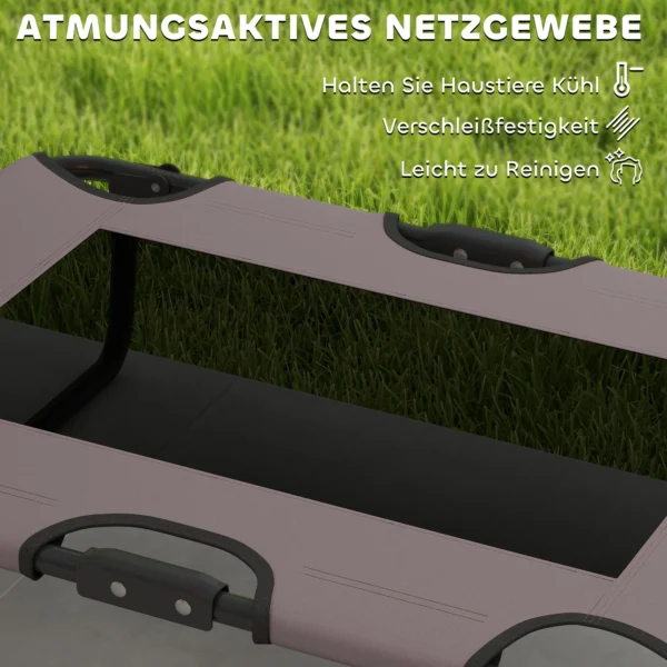 Verhoogd opvouwbaar hondenbed, buiten hondenligstoel met netontwerp, ademend, voor kleine en middelgrote honden koffie oxford 75 x 51 x 18 cm 8