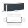Verhoogd stalen tuinbed plantenbak 125x47x40cm koolgrijs incl. handschoenen voor groenten & bloemen 4