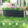 Verhoogd stalen tuinbed plantenbak 125x47x40cm koolgrijs incl. handschoenen voor groenten & bloemen 7