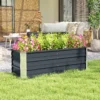 Verhoogd stalen tuinbed plantenbak 125x47x40cm koolgrijs incl. handschoenen voor groenten & bloemen 8