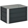 Verhoogd stalen tuinbed plantenbak donkergrijs 66x47x40cm incl. handschoenen stevig voor groenten & bloemen 1