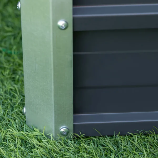 Verhoogd stalen tuinbed plantenbak donkergrijs 66x47x40cm incl. handschoenen stevig voor groenten & bloemen 8