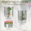 Verhoogde bed set plantenbak met kunststof afdekking en klimrek voor klimplanten 53x53x90cm ideaal voor tuin en balkon 5