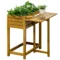 Verhoogde bloembak 64 x 80 x 30 cm met opklapbaar tafelblad en houten binnenbekleding, kruidenbed in bruin 1