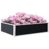Verhoogde bloembak plantenbak met drainage 120x90x30cm voor groenten en kruiden van kunststof in grijs 1
