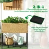 Verhoogde bloembak van poly rattan met poten en plank, zandkleurig, 70 x 30 x 72 cm, ideaal voor tuin & balkon 8