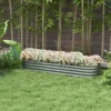 Verhoogde metalen plantenbak 195x62x30cm diy bloembak met open bodem voor tuin balkon zilver 2