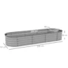 Verhoogde metalen plantenbak 195x62x30cm diy bloembak met open bodem voor tuin balkon zilver 4
