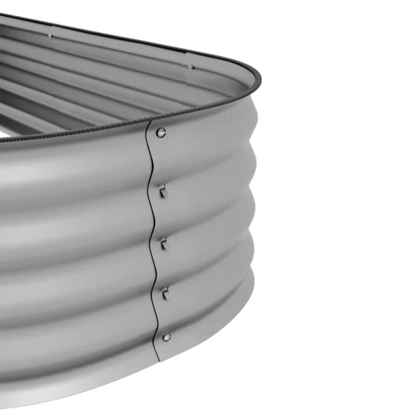 Verhoogde metalen plantenbak 195x62x30cm diy bloembak met open bodem voor tuin balkon zilver 9