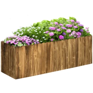 Verhoogde plantenbak 120 x 40 x 40 cm gemaakt van sparrenhout voor kruiden groenten bloembed bloembak 1