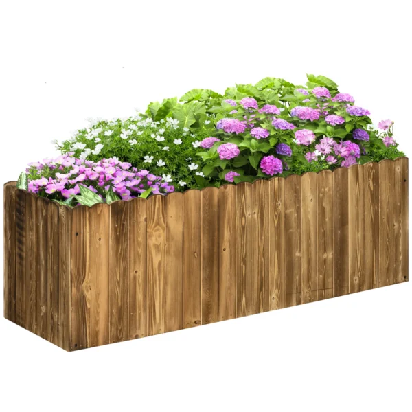 Verhoogde plantenbak 120 x 40 x 40 cm gemaakt van sparrenhout voor kruiden groenten bloembed bloembak 1