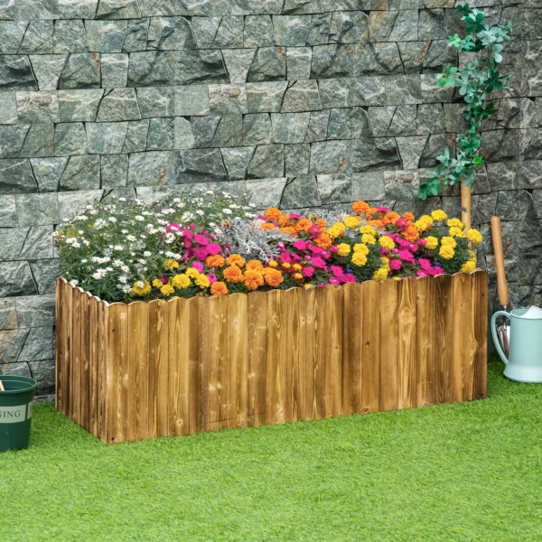 Verhoogde plantenbak 120 x 40 x 40 cm gemaakt van sparrenhout voor kruiden groenten bloembed bloembak 2