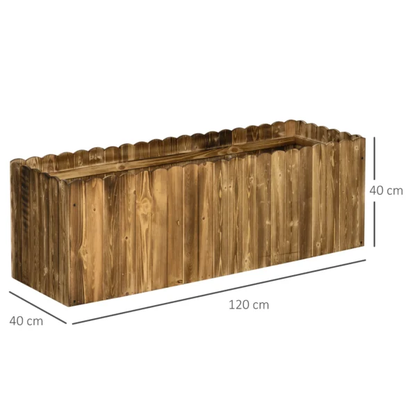 Verhoogde plantenbak 120 x 40 x 40 cm gemaakt van sparrenhout voor kruiden groenten bloembed bloembak 4