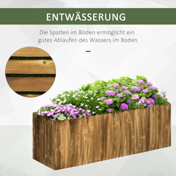 Verhoogde plantenbak 120 x 40 x 40 cm gemaakt van sparrenhout voor kruiden groenten bloembed bloembak 6