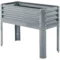Verhoogde plantenbak van staal 100 x 45 x 80 cm voor kruiden & groenten in de tuin of balkon, grijs 1