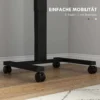 Verstelbare laptoptafel, met 4 wielen, 2 remmen, 65 cm x 48 cm x 108 cm, met handslinger, rem, spaanplaat, rustiek bruin 6