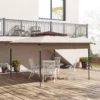Vervangend dak 3,25 x 3,25 m paviljoendak voor metalen paviljoen tuinpaviljoen partytent tuintent uit polyester in koffiekleur 2