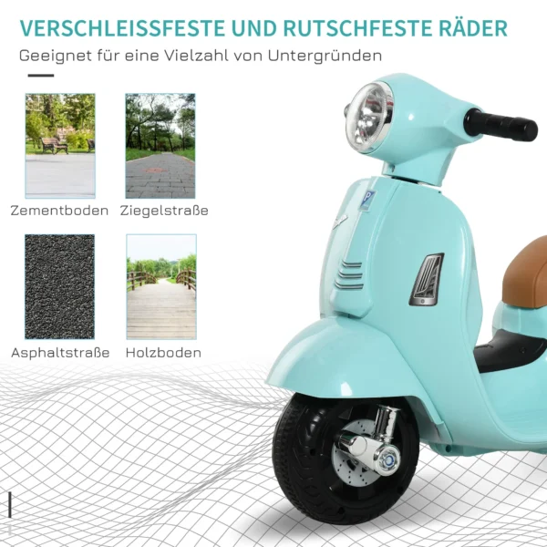 Vespa kinder motorfiets, kindermotor, 1,5 3 jaar, metaal, blauwgroen 6