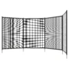 Vijverhek 365 x 126 cm tuinhek 4 delige set decoratief zwembadhek met voet insteekhek voor terras balkon gaas zwart 1