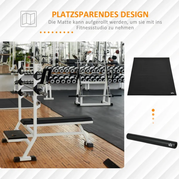 Vloerbeschermingsmat fitnessapparatuur pvc zwart 180x90x0,6cm 5