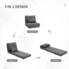 Vloerstoel 2 in 1 opklapbed met verstelbare rugleuning, vloersofa met sierkussen, linnen, comfortabel vloerzitkussen 6