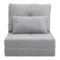 Vloerstoel 2 in 1 vouwbed met verstelbare rugleuning vloersofa met sierkussen, vloerzitkussen voor woonkamer, slaapkamer, linnen, grijs 1