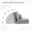 Vloerstoel 2 in 1 vouwbed met verstelbare rugleuning vloersofa met sierkussen, vloerzitkussen voor woonkamer, slaapkamer, linnen, grijs 5