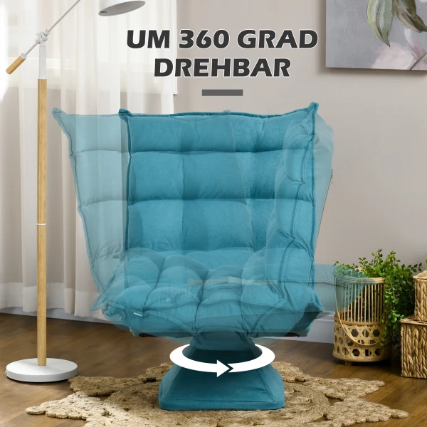 Vloerstoel verstelbaar vloersofa draaibare meditatiestoel relaxfauteuil lazy sofa voor woonkamer & kantoor blauw 6