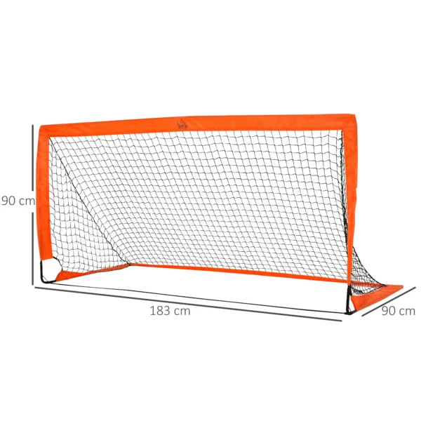 Voetbaldoelen 2 delige set opvouwbare minidoelen van metaal met oxford stof voor kinderen buiten in oranje 183 x 90 x 90 cm 4