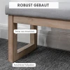 Voetenbank gestoffeerde kruk met houten poten 68x38x42 cm grijs zitkruk voor woonkamer slaapkamer entreebank 5