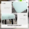 Voetenbankje vierkant zitbankje met kasjmier look, voetensteun met stalen poten, lichtblauw voor woonkamer & slaapkamer 5