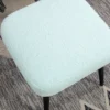 Voetenbankje vierkant zitbankje met kasjmier look, voetensteun met stalen poten, lichtblauw voor woonkamer & slaapkamer 9
