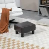 Voetenbankje zithocker, rechthoekige ottoman, voetsteun, kunstleer, tot 100kg, voor woonkamer, koffie 2