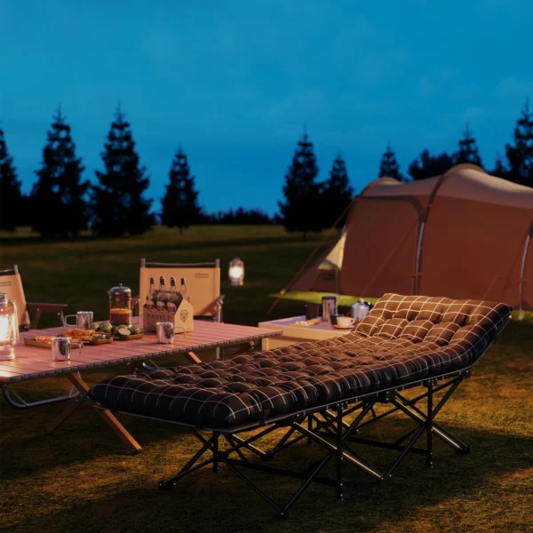 Vouwbaar campingbed met zijtas matras antislip gastenbed tot 150 kg belastbaar outdoor oxford zwart 190 x 67 x 37 cm 9