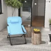 Vouwstoel tuinstoel verstelbare rugleuning campingstoel hoofdkussen 120kg mesh blauw 2