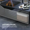Vuurkorf met vonkenscherm en pook, opbergvak, ideaal voor tuin en terras, zwart metaal 7