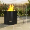 Vuurkorf Ø45 x 42cm van staal met pook aslade vuurkorven voor tuin, balkon terras, outdoor bbq camping zwart 4