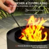 Vuurkorf Ø45 x 42cm van staal met pook aslade vuurkorven voor tuin, balkon terras, outdoor bbq camping zwart 5