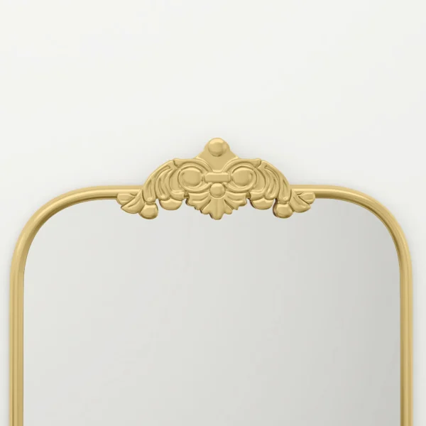 Wandspiegel 60 x 87 cm barokstijl badspiegel met decoratieve metalen frame voor woonkamer & slaapkamer in goud 9