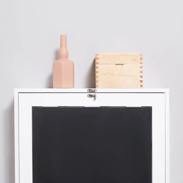 Wandtafel klapbureau met 5 vakken, bord in wit en zwart, 60x94,5x147cm, ruimtebesparend voor thuis kantoor 9