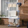 Wasdroger torenwasrek 73 x 64 x 177cm uitschuifbaar met wielen 4 niveaus voor binnen en buiten staal blauw 8