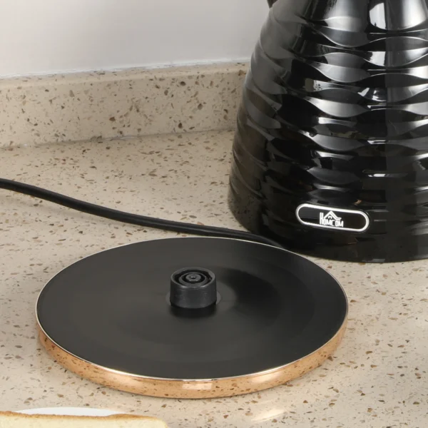 Waterkoker broodrooster set ontbijt set met 1,7l waterkoker, 4 sneden broodrooster, 2200 w, 7 bruiningsniveaus, ontdooien, opwarmen en kruimellade, otter thermostaat, zwart 10